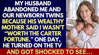 My Husband Left Me And Our Newborn Twins For The Carter Fortune… Until He Saw Me On TV