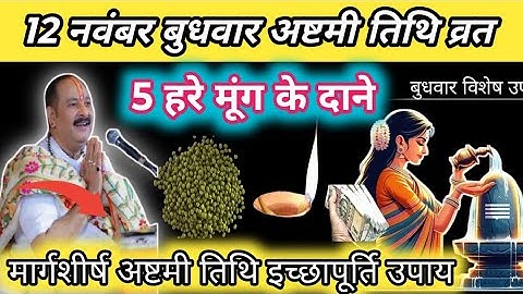 12 नवंबर मार्गशीर्ष बुधाष्टमी व्रत के दिन 5 हरे मूंग के दाने वाला उपाय जरुर करे | Pradeep Ji Mishra🙏