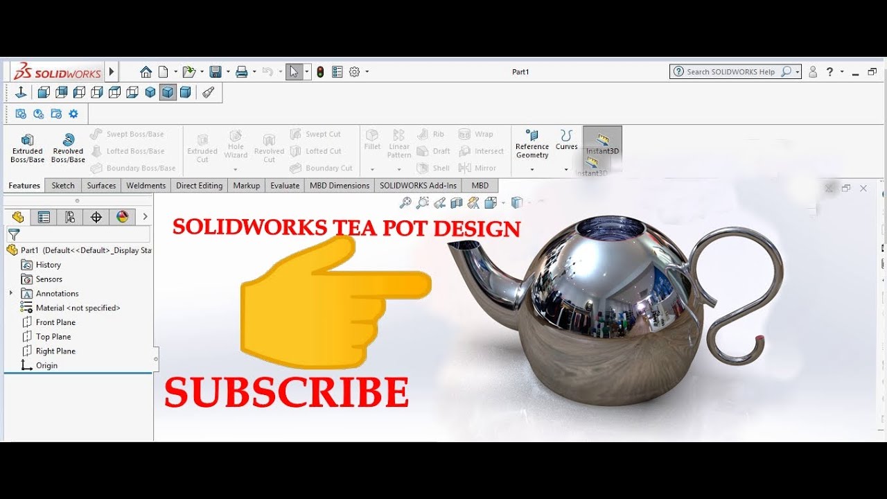 TEA POT DESGN IN SOLIWORKS