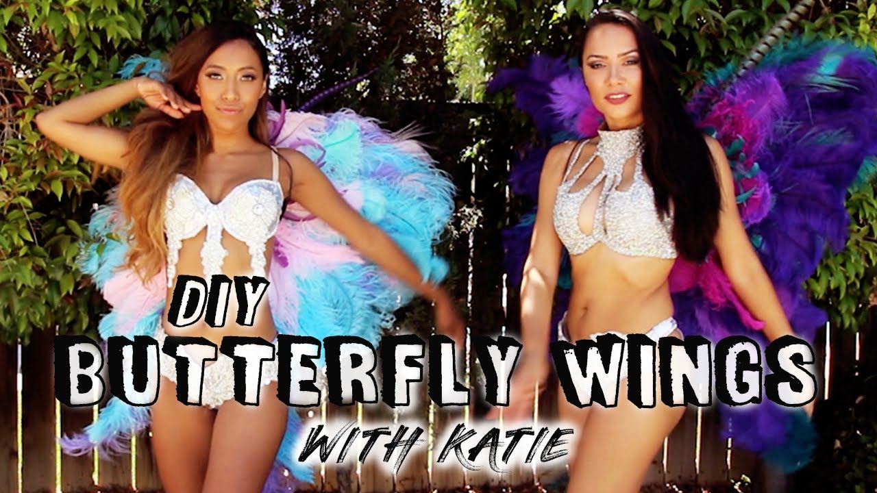 ZUCKER® DIY Feather Butterfly Wings for Halloween, Carnival, Mardi Gras, Cosplay & Festival Costumes