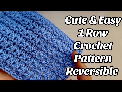 Crochet Pattern - Cute & Easy 1 Row Reversible Crochet Tutorial - US ...