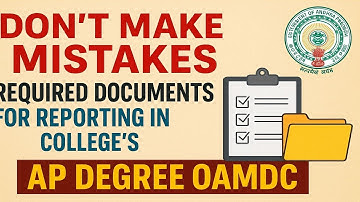 🎓 AP OAMDC Degree Seat Allotment Released ✅ Reporting Process & Documents 📂