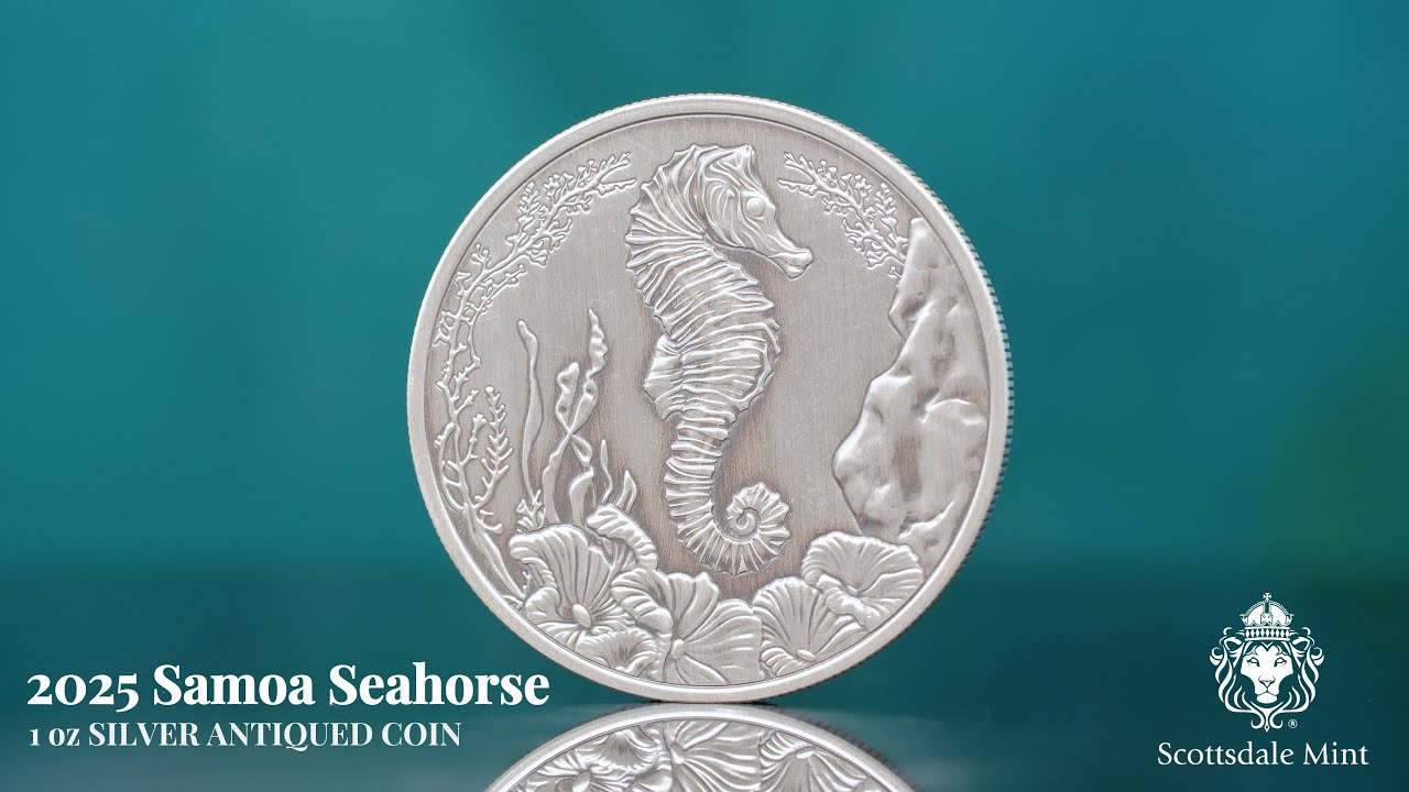 Buy 2025 Samoa Zebra Seahorse 1 oz Silver Antiqued Coin
