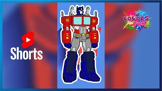 Optimus Prime from Transformers How to Draw and Paint? - Colors and Fun #Shorts #34