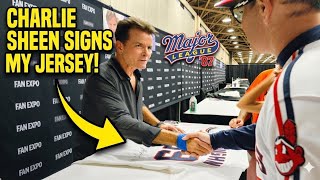 Meeting Charlie Sheen! (Getting My Wild Thing Jersey Signed)