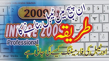 how we can create table in Urdu inpage and format table