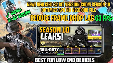 New! Realised Call Of Duty Mobile Season 10 - Optimize 32 Bit Version Fix Lag