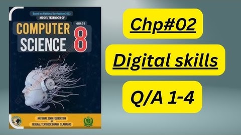 Computer science class 8 unit2 Digital skills Question Answers| MCQS NBF federal board 
