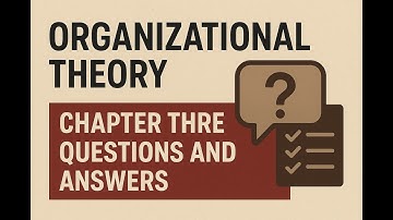 ORGANIZATIONAL THEORY CHAPTER THREE Q&A