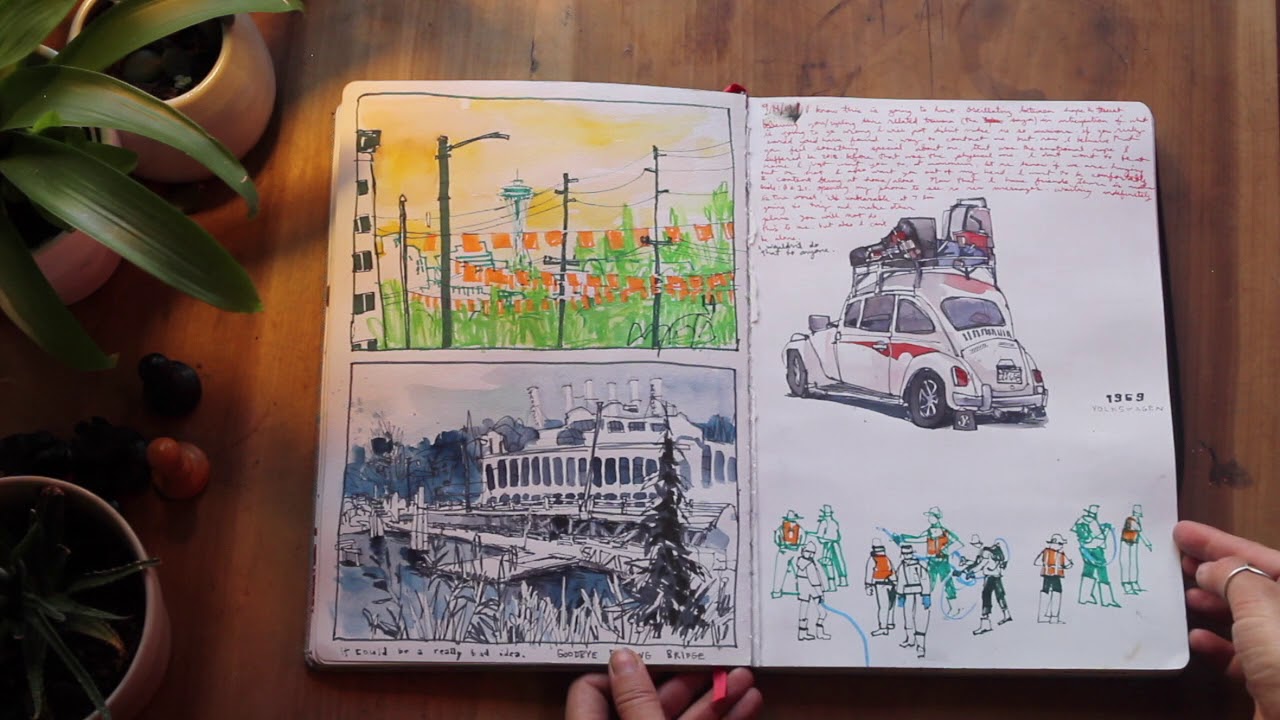 watercolor sketchbook flipthrough - fall 2019 - arteza brand, A5 size