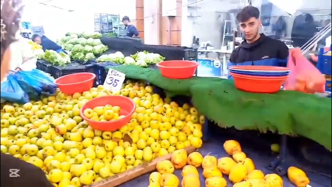 بازار اسنيورت(سوق الثلاثاء) في منطقه اسنيورت باسطنبول واسعار الخضار والفاكهه بالليرة التركيه