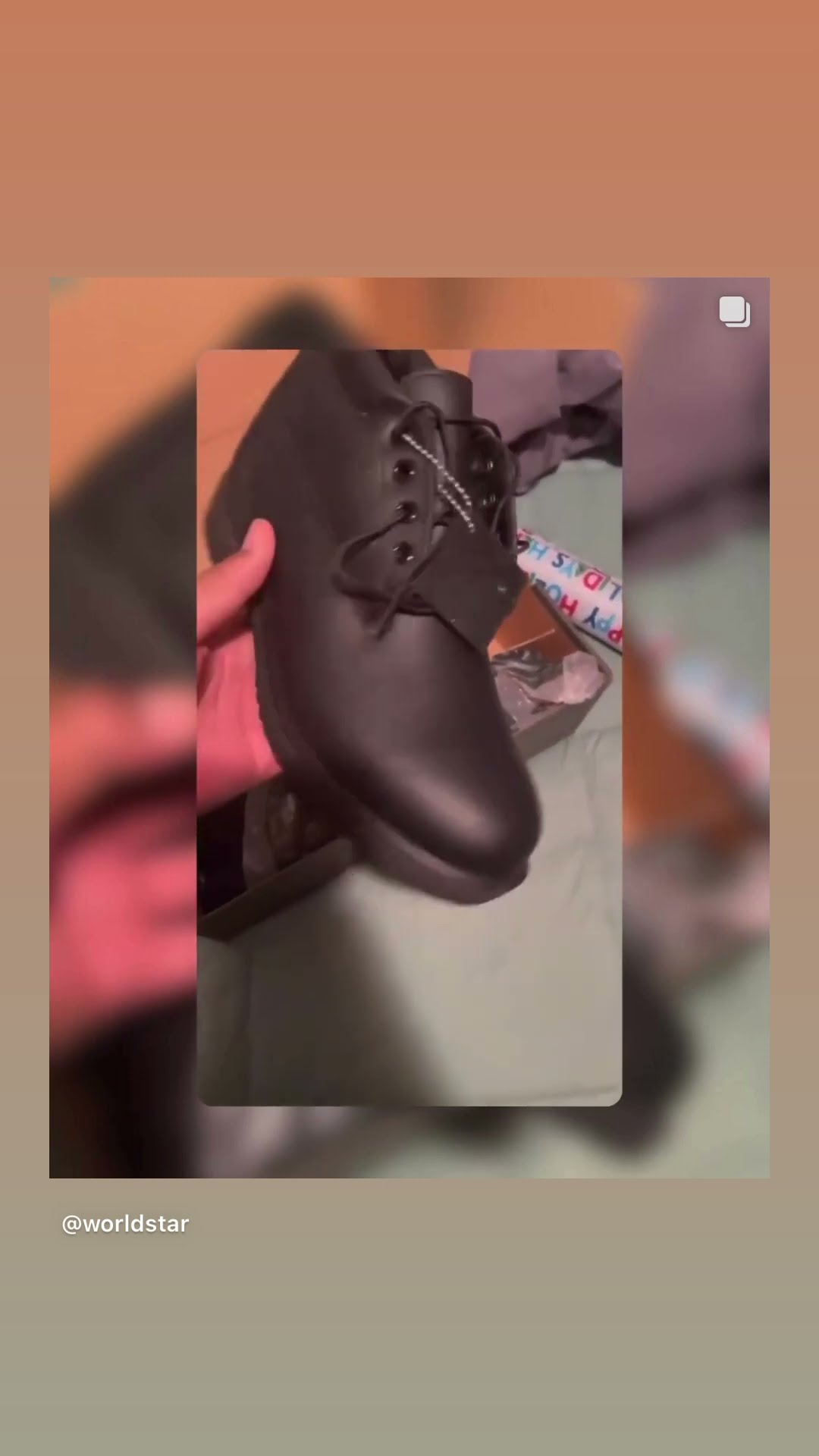 He got the wrong shoes for Christmas ? #hoodnews #timberlands #shoes #boots #lol #xmas #christmas