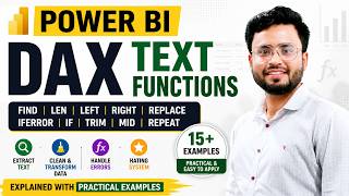 Power BI DAX Text Functions Complete Tutorial | FIND, REPLACE, IF, IFERROR, TRIM, MID | Part 3