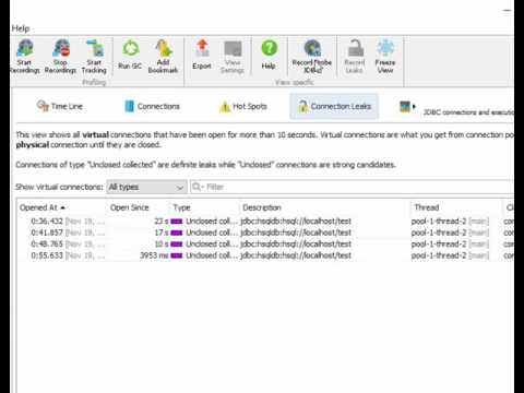 Finding JDBC connection leaks (HD)