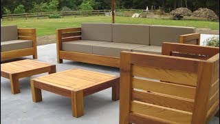 I Make an out door sofa and lounge suit from Iroko timber.