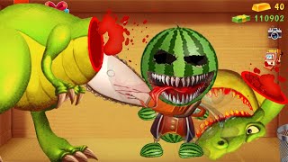 CRAZY DINOSAUR vs WATERMELON BUDDY | Kick The Buddy