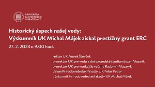 Historický úspech našej vedy: Výskumník UK Michal Májek získal prestížny grant ERCT