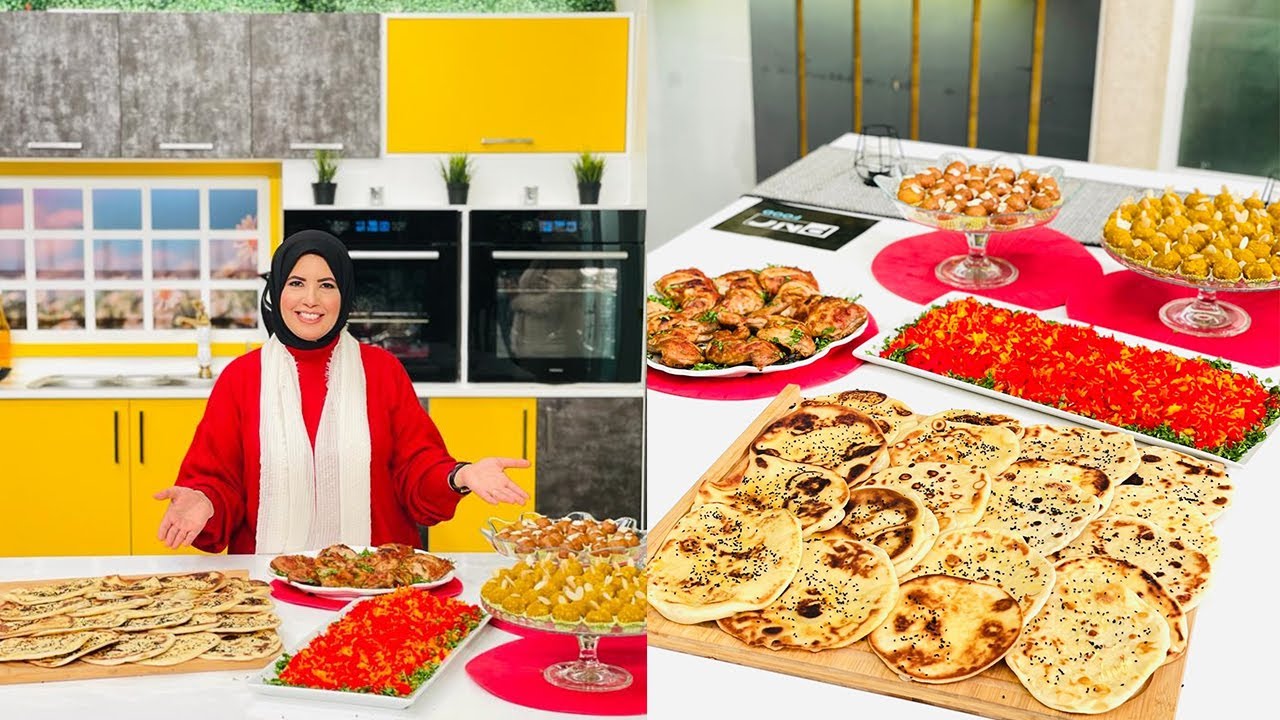 العزومة مع الشيف فاطمة أبو حاتي | طريقة عمل تندوري الدجاج - خبز النان - حلوى اللدو الهندية