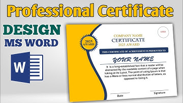 How to Make Award Certificate in MS Word | Certificate of Achievement Design 2025 | MS Word Tutorial