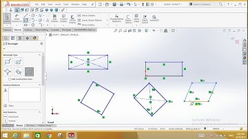 Rectangle command detail in solidworks and some tips Tutorial # 7