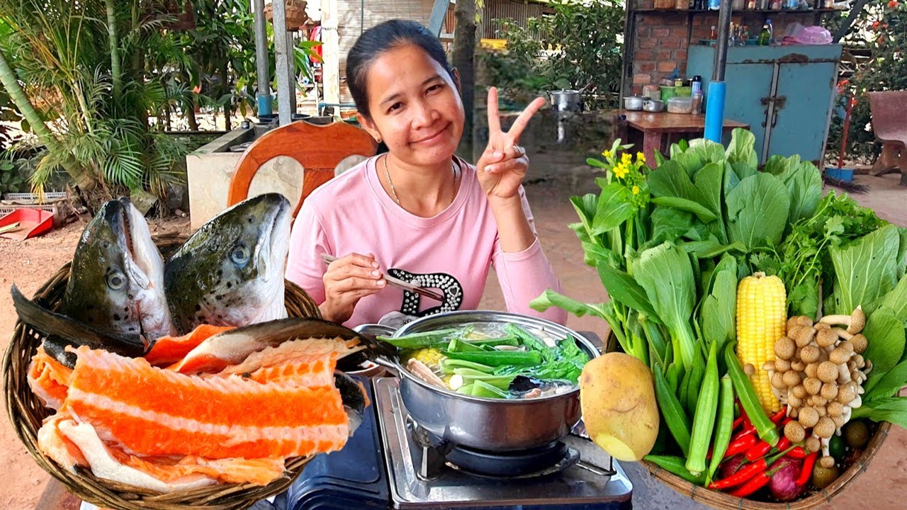 Salmon Head Soup Recipe | Healthy Traditional Rural Cooking | Easy & Delicious