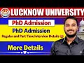 Lucknow University phd Interview Date 2026 |Check now #lucknowuniversity 