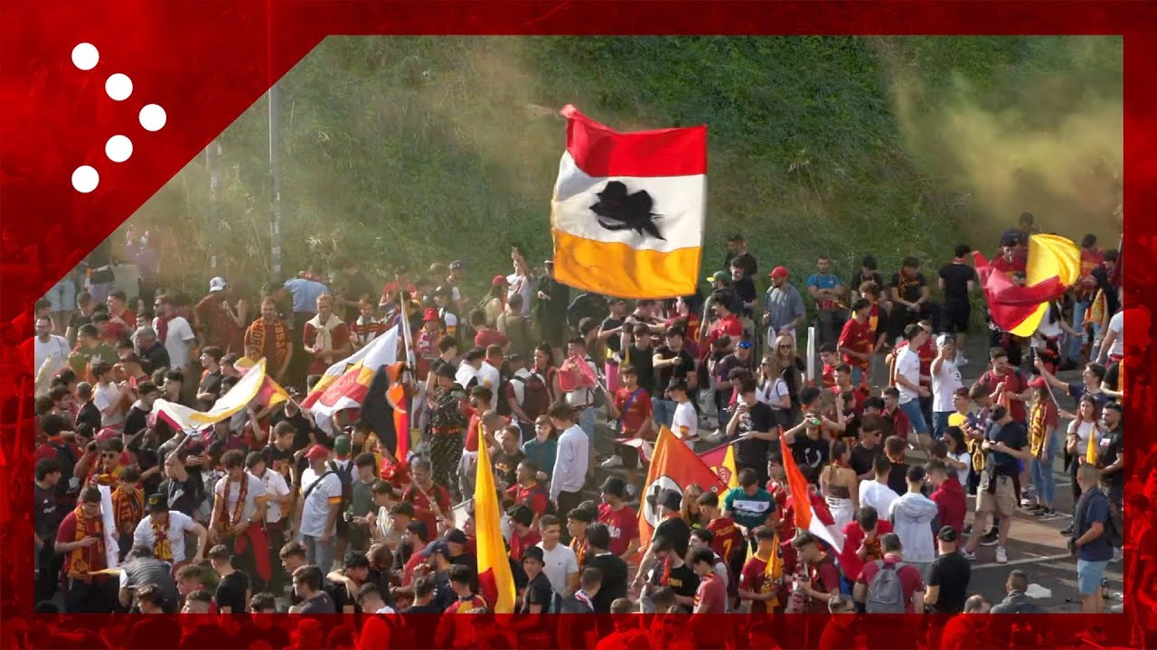 Europa League Siviglia-Roma, maxi schermi all'Olimpico: l'arrivo dei tifosi della Roma