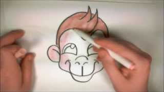 Learn How To Draw A Cute Monkey Face Icanhazdraw Youtube