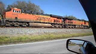 BNSF Train Chasing Foreign Power Through Florida