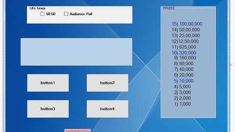 Create Quiz Game (KBC GAME ) C# windows form