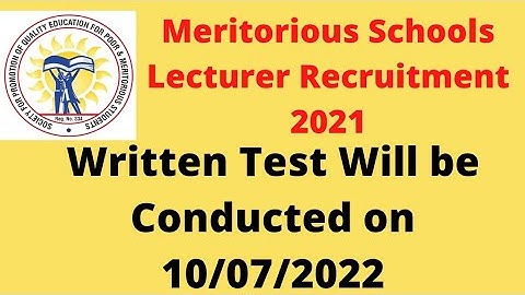 90 Posts of Meritorious Lecturer Written Test Announcement