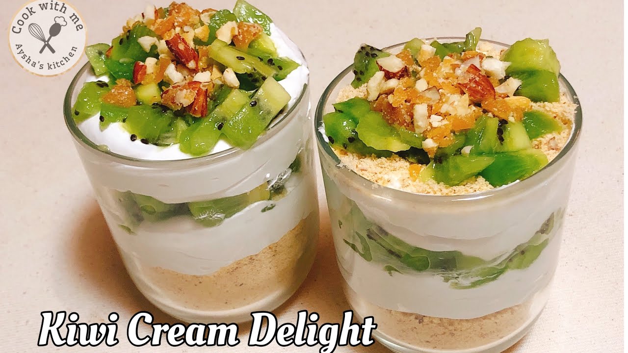 Kiwi Cream Delight | Kiwi Dessert Recipe | How to Make Kiwi Delight ...