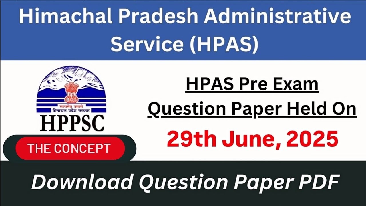 Answer Key of HPAS 2025 Prelims : General Studies || HPAS 2025 Exam held on 29th June, 2025 || HPAS