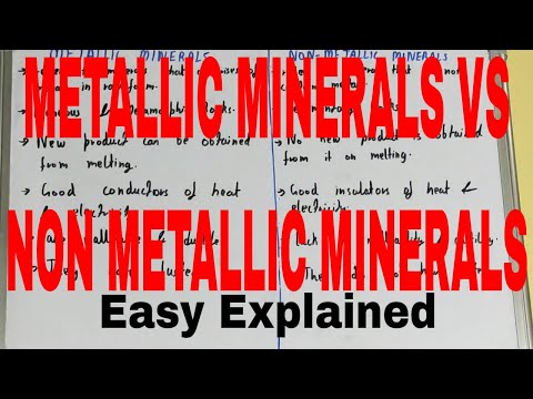 Metallic vs Non Metallic Minerals|Difference between metallic and nonmetallic minerals|