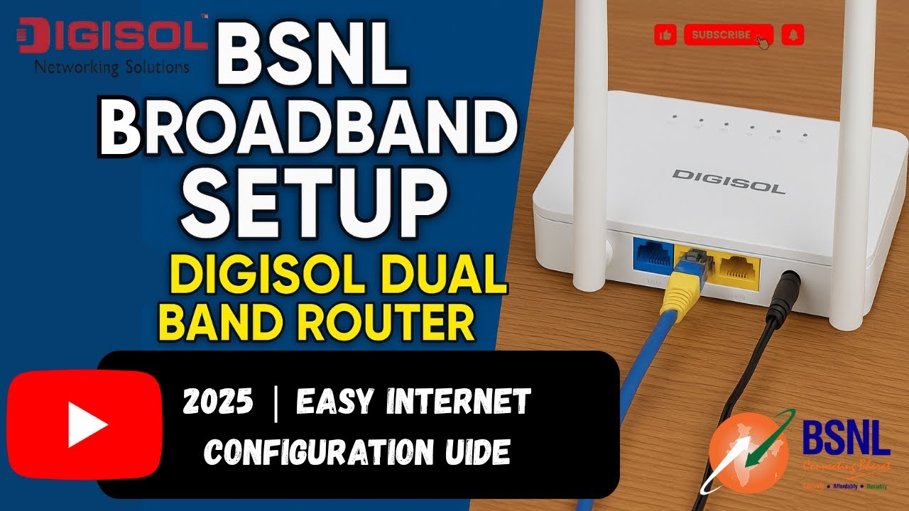 BSNL Broadband Setup in Digisol Dual Band Router 2025 | Easy Internet Configuration Guide