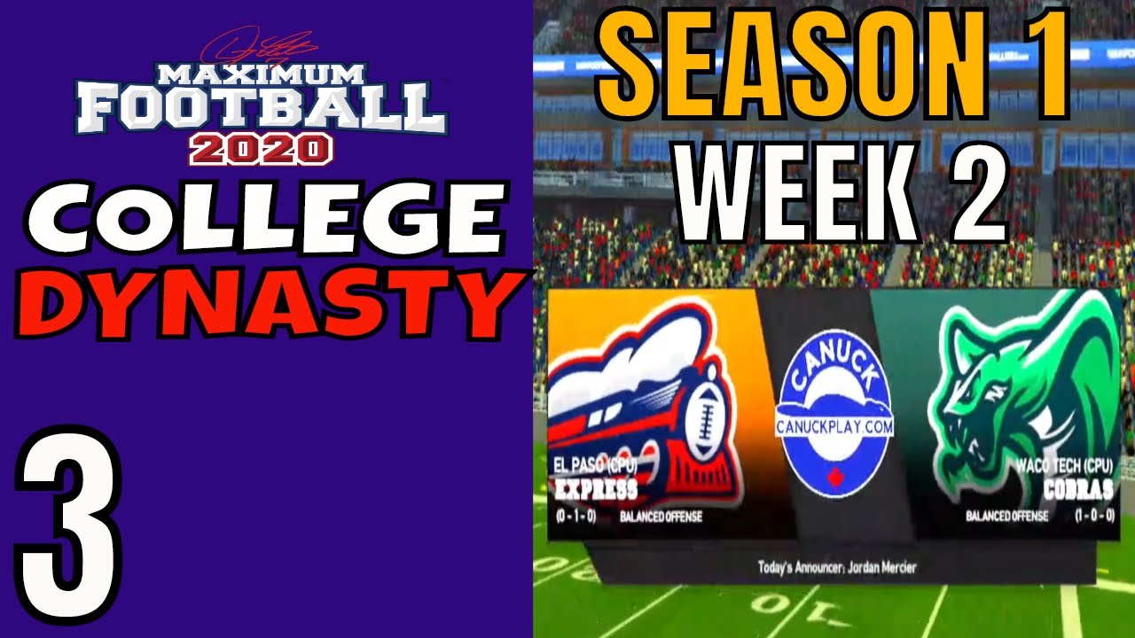 Maximum Football 2020 Dynasty Ep3