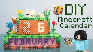DIY 3D Minecraft Perpetual Calendar  Perler Bead Tutorial