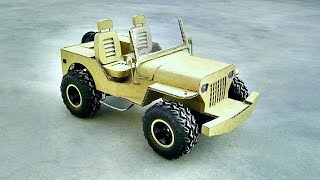 How to make rc modified Landi Jeep with Cardboard | miniature jeep very simple | how to make thar