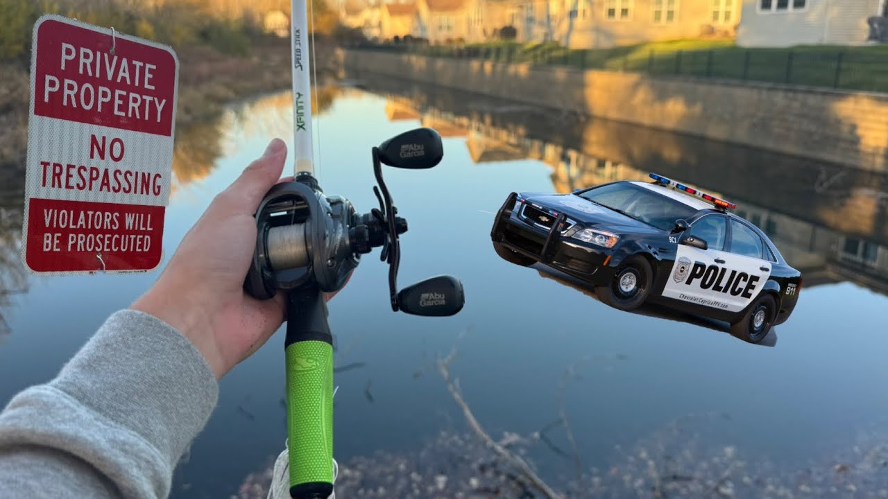We fished a private neighborhood to hunt down big bass!  (COPS CALLED)