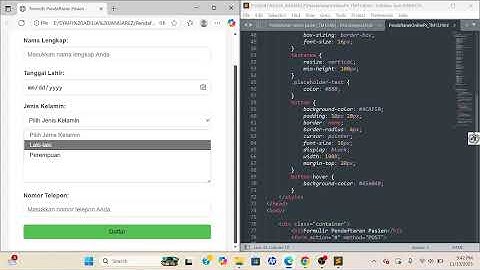 Tugas Video Menjelaskan Kode HTML pada Form Registrasi Pasien, Mata Kuliah Algopro