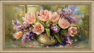 Luminous Mother’s Day Tulips 🌷 Elegant Floral Painting | Frame TV Art Screensaver 4K with Music screenshot 5