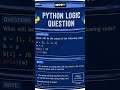 python logic question #coding #dataanalytics #pythonessperspective #python #quiz