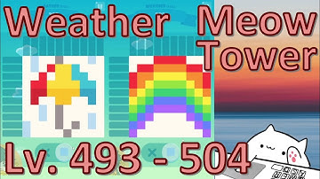 Meow Tower: Nonogram (Offline) Walkthrough Level 493 - 504 (Weather Level)