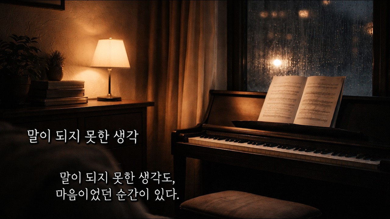 말이 되지 못한 생각 | Minimal Piano Ballad | 혼잣말 같은 밤 #피아노발라드 #내면독백 #조용한밤 #잔잔한노래 #한국발라드 #여운있는노래