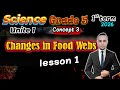 شرح Changes In Food Webs Concept 3 Lesson 1 Science Grade 5 ترم أول 2026 ساينس خامسة إبتدائي 