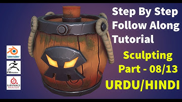 LowPoly Stylized Barrel#Modeling#Unwrap#Sculpting#Texturing#Blender#ZBrush#Substance Painter Part-08