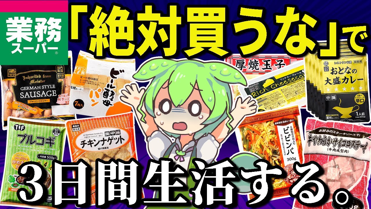 業務スーパーの「絶対買ってはいけない商品」だけで3日間生活してみた【ゆっくり＆ずんだもん解説】