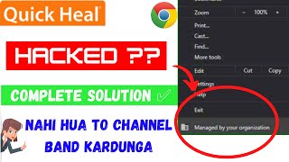 how to fix chrome browser is managed by organization remove | windows 10 quick heal chrome hijacked