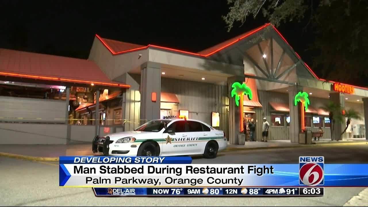 Man stabbed in melee at Hooters