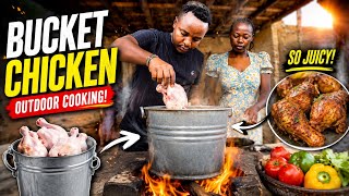 You’ve NEVER Seen Chicken Cooked Like This 😱🔥 Bucket Chicken Over Fire!